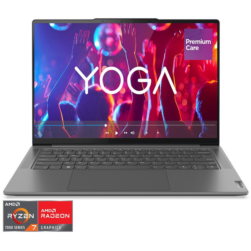 Laptop ultraportabil Lenovo Yoga Pro 7 14APH8 cu procesor AMD Ryzen™ 7 7840HS pana la 5.1 GHz